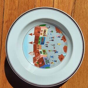 Villeroy & Boch Design Naif Rim Soup Bowl #4-Old Village Square, 8.5